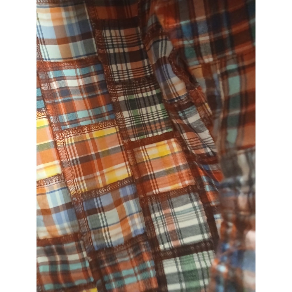 Vintage Chaps Ralph Lauren Madras Plaid Patchwork Shirt Men's XL Button Up - Picture 5 of 7
